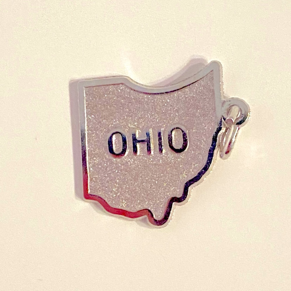 Vintage Ohio silver charm for bracelet
